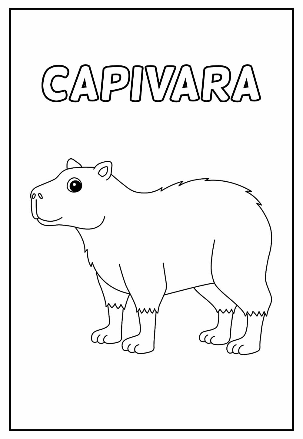 Página de colorir de Capivara Fofa para Crianças » Gratis Ausdrucken &  Ausmalen » Artus Art