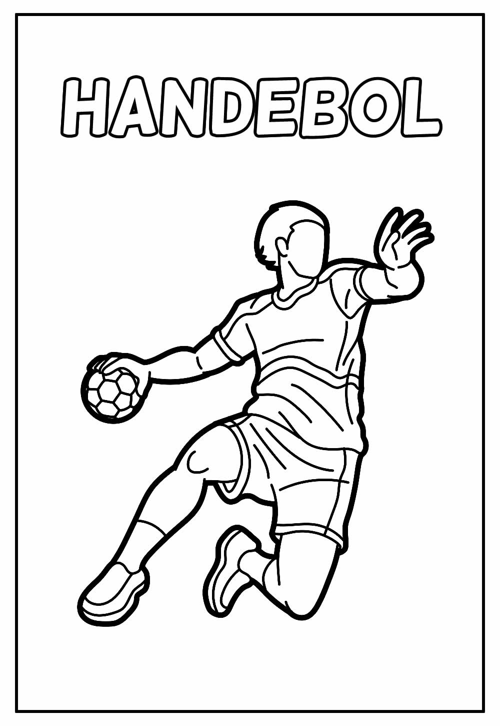 Desenho Educativo de Handebol para colorir