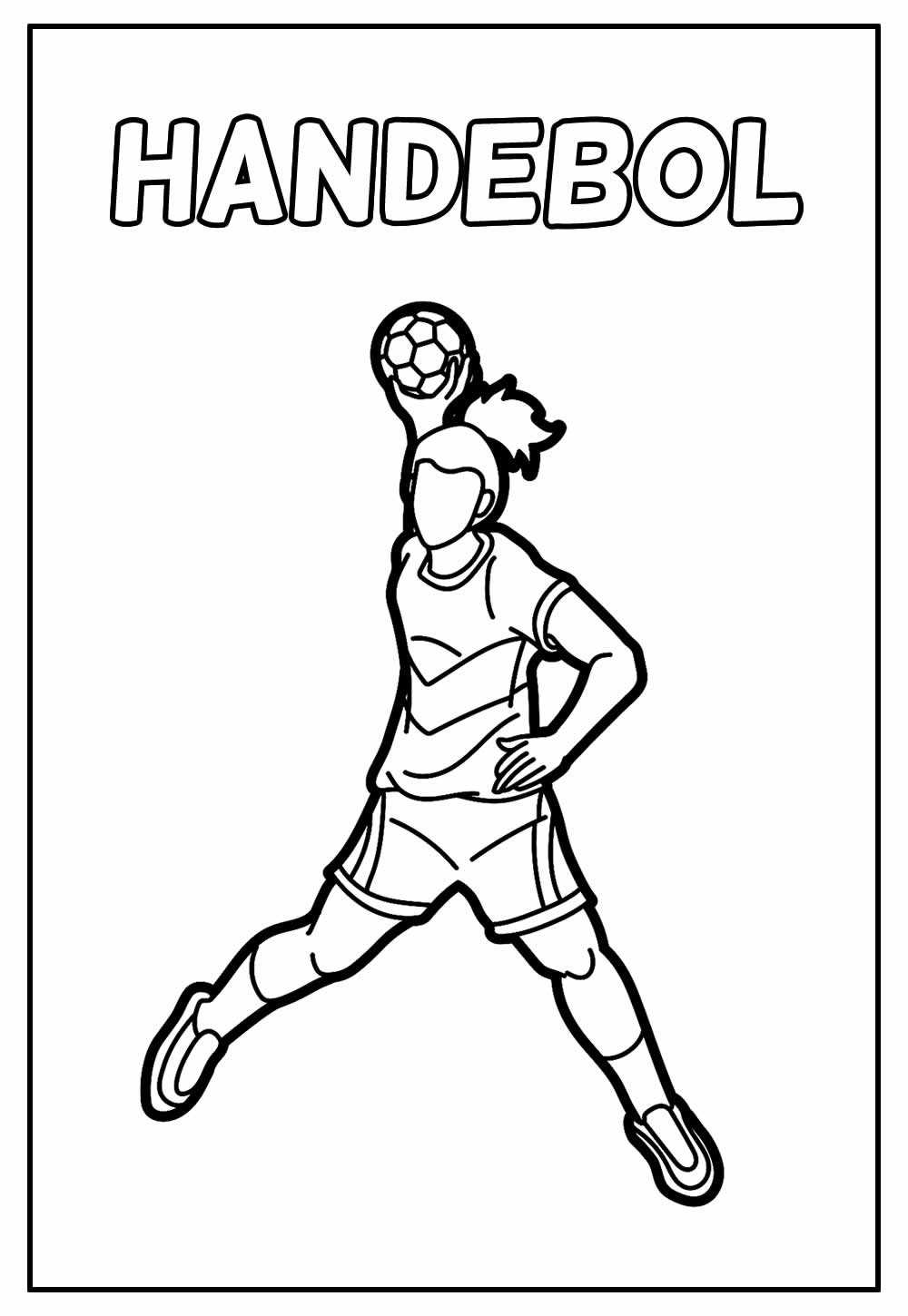 Desenho Educativo de Handebol para colorir