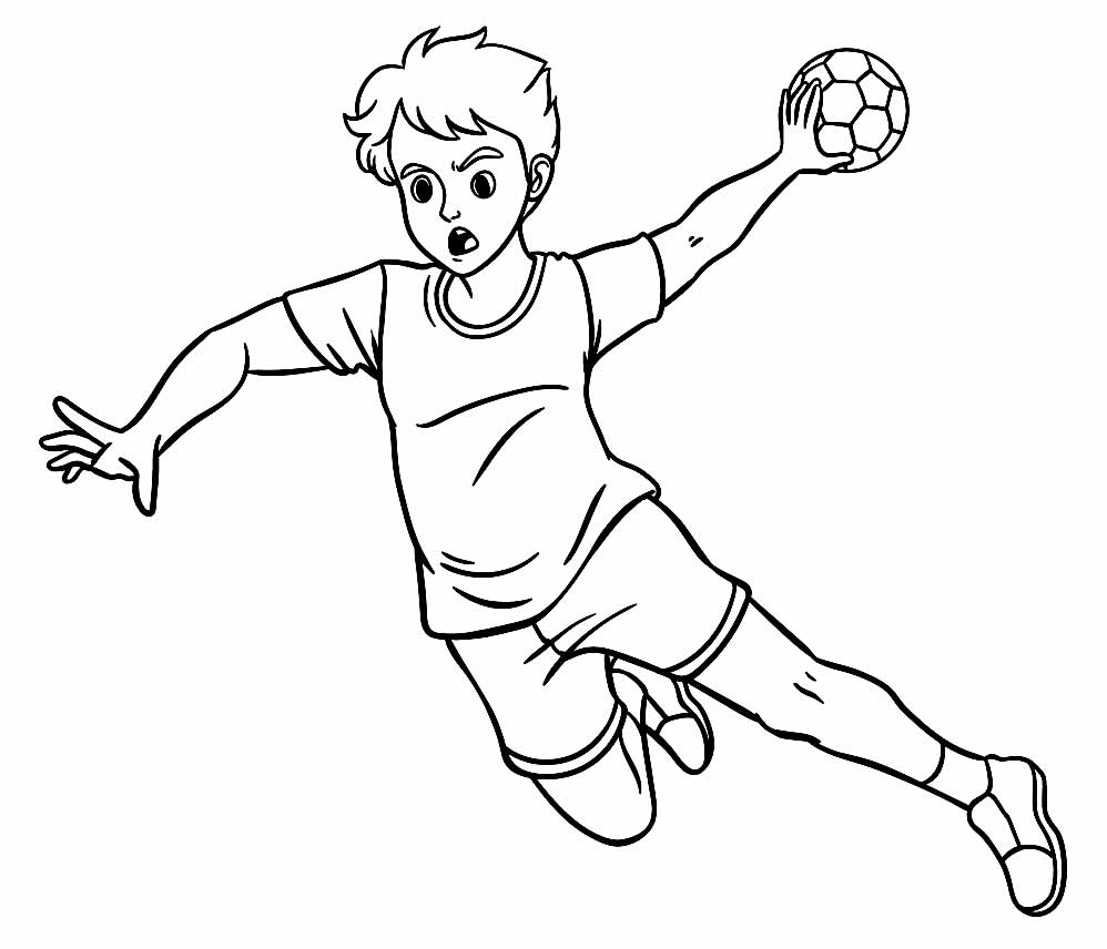 Handebol para pintar e colorir