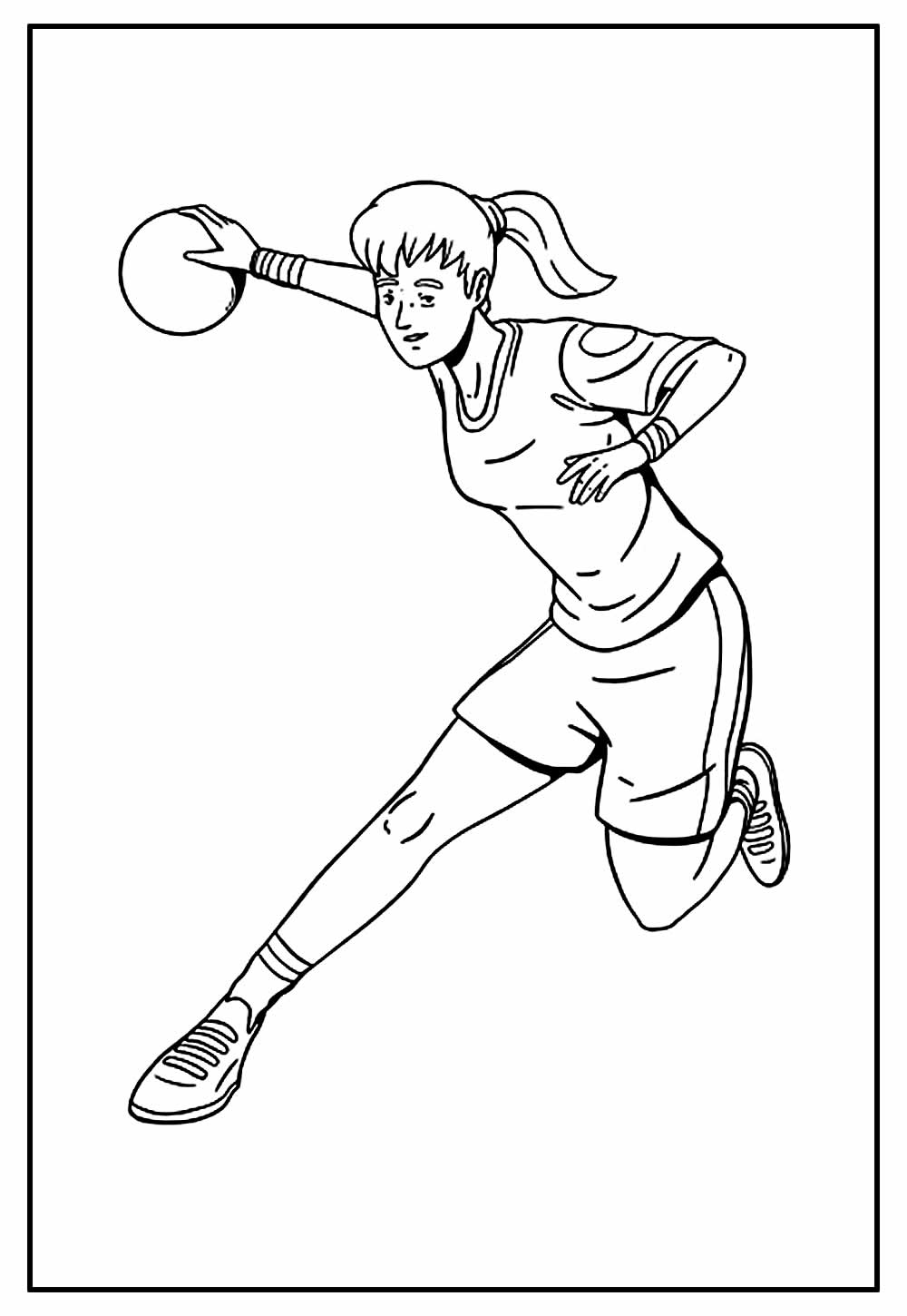 Desenho de Handebol para pintar