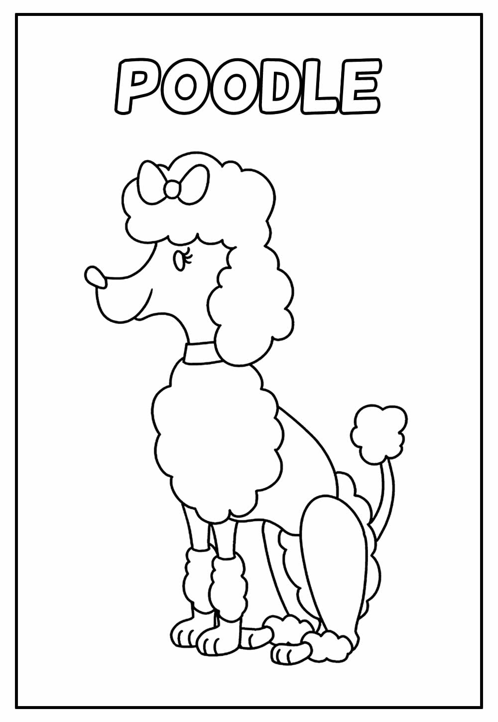 desenho de cachorro poodle para colorir. ilustração vetorial de contorno  7534268 Vetor no Vecteezy