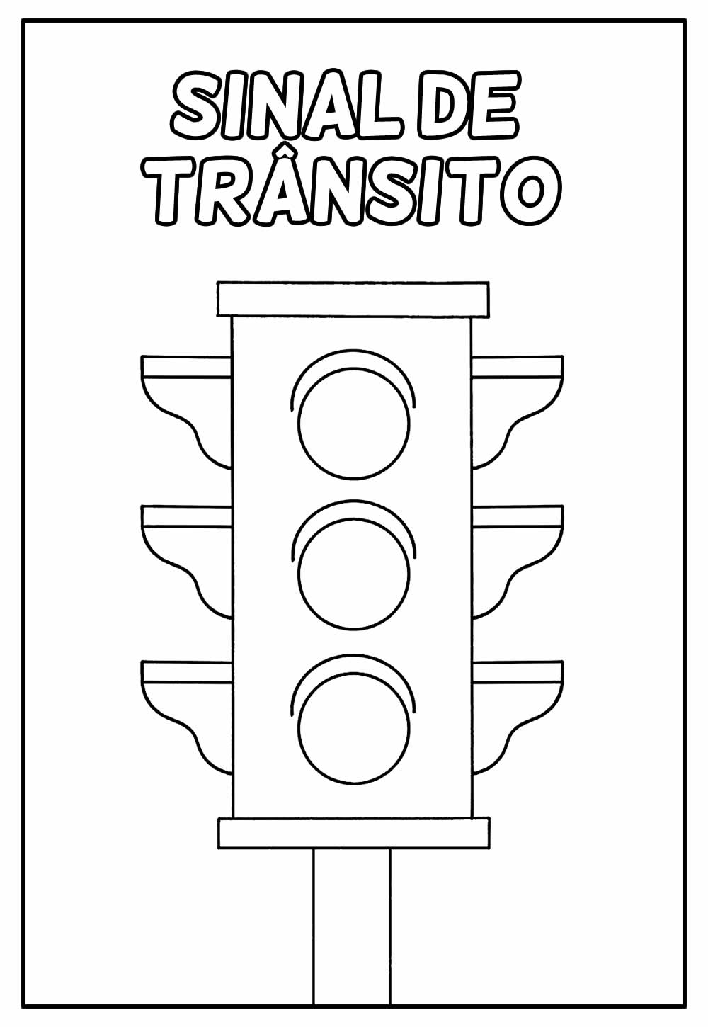 Desenho de Semáforo para Colorir: Aprenda Sobre as Cores do Trânsito