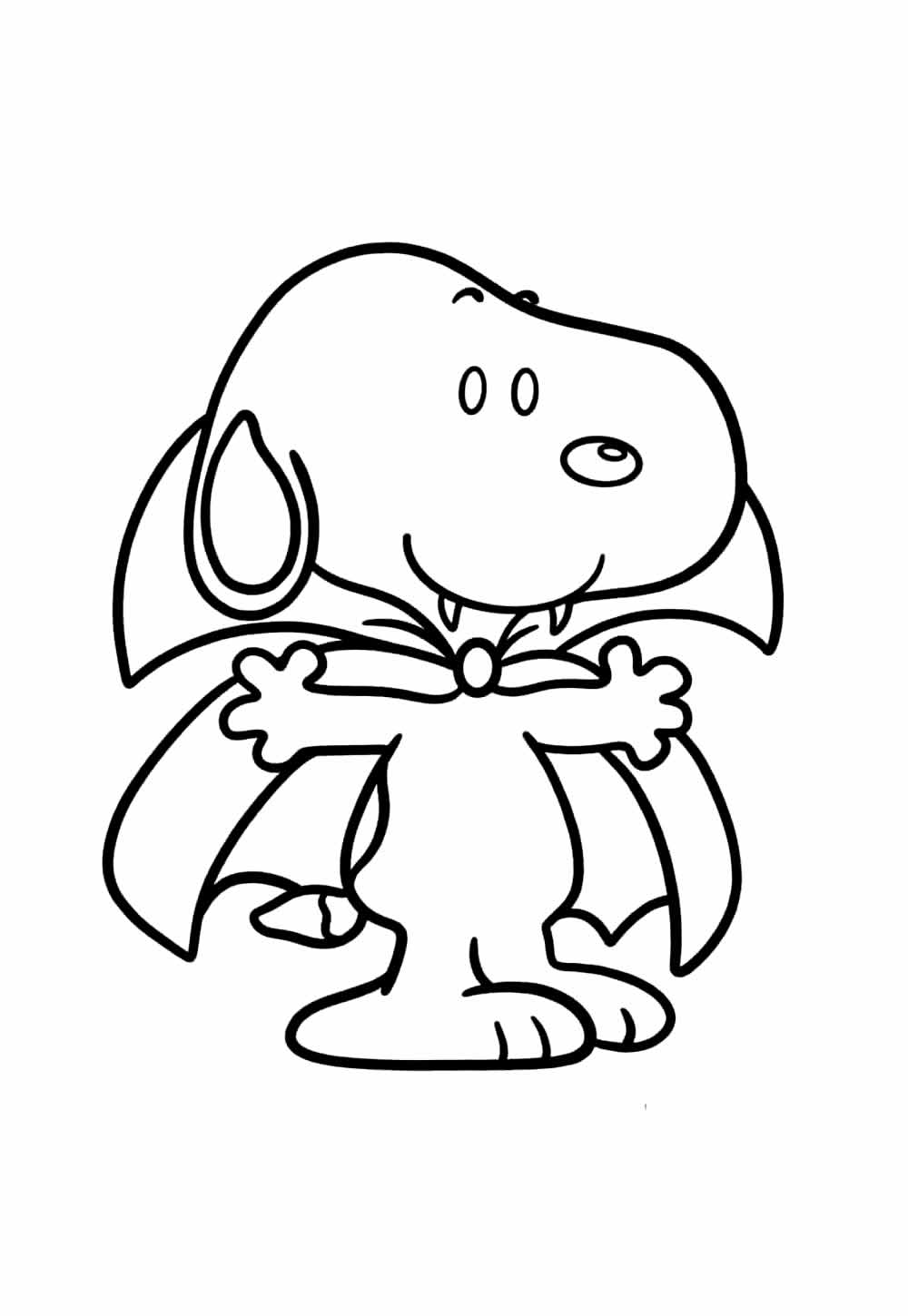 Desenho de Snoopy para colorir e pintar