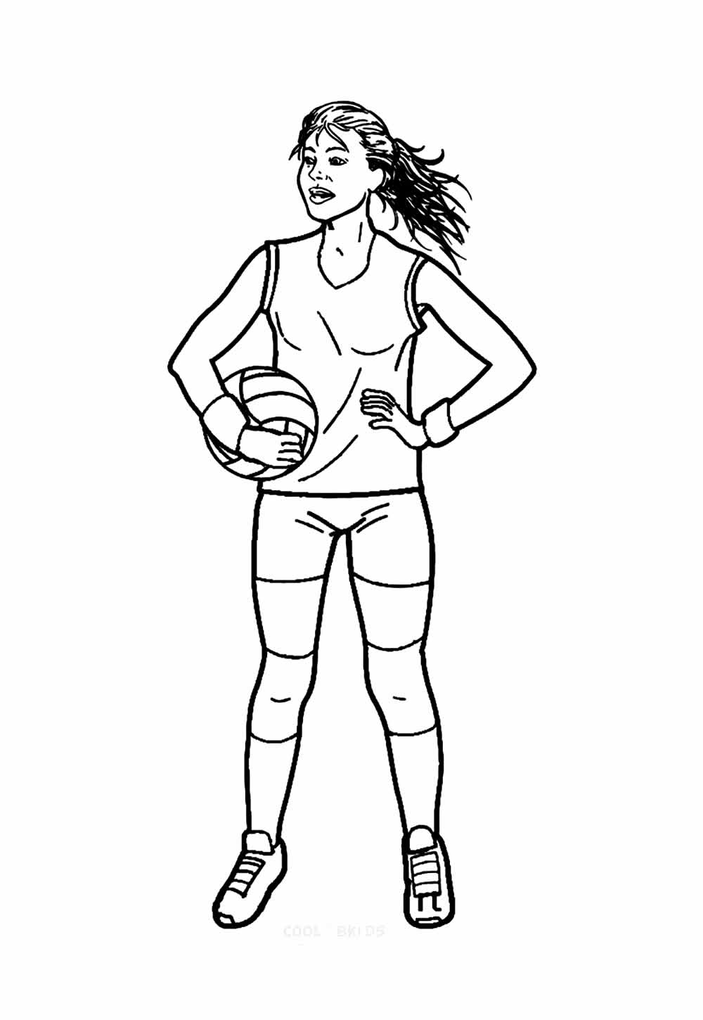 Desenho de Voleibol para pintar