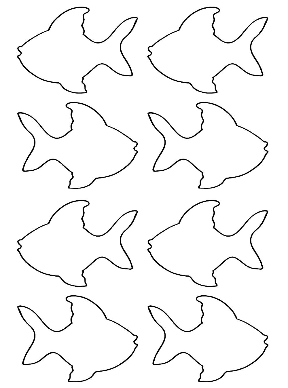 Moldes de Peixes para Imprimir - Bora Colorir