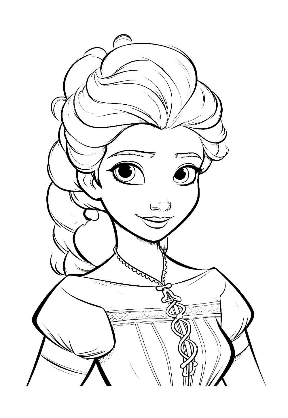 Princesa Elsa para colorir e pintar - Desenho