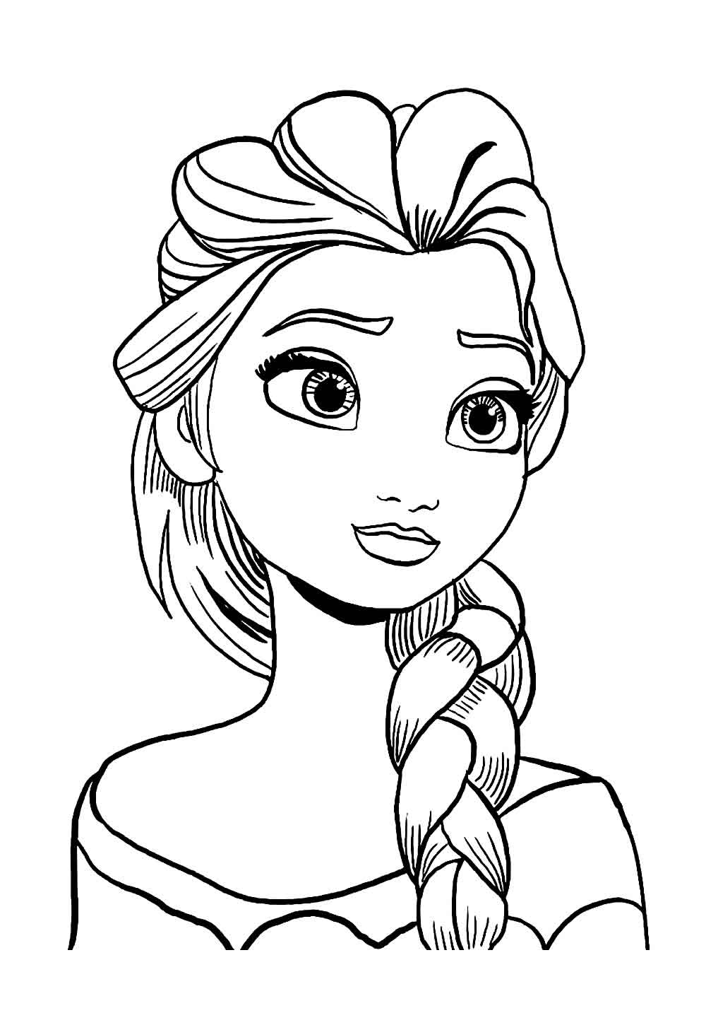 Desenho da Princesa Elsa para imprimir e colorir