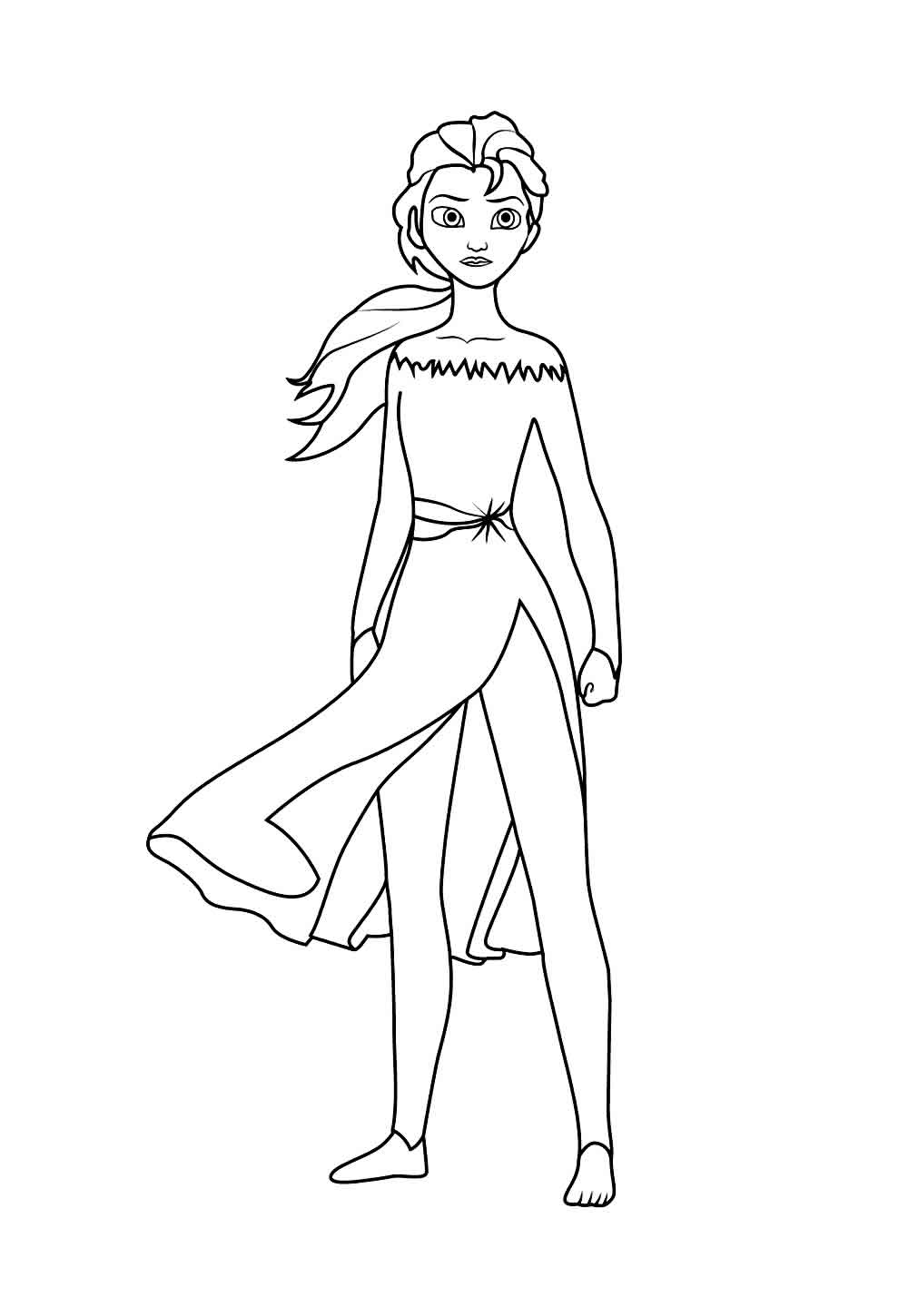 Desenho da Elsa para colorir e pintar