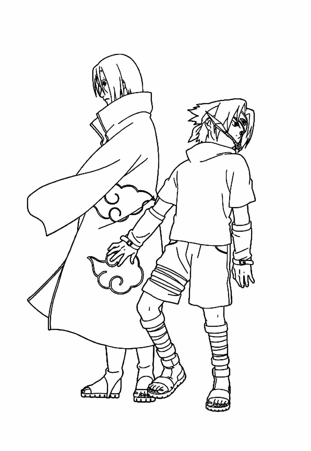 Desenho de Sasuke para colorir