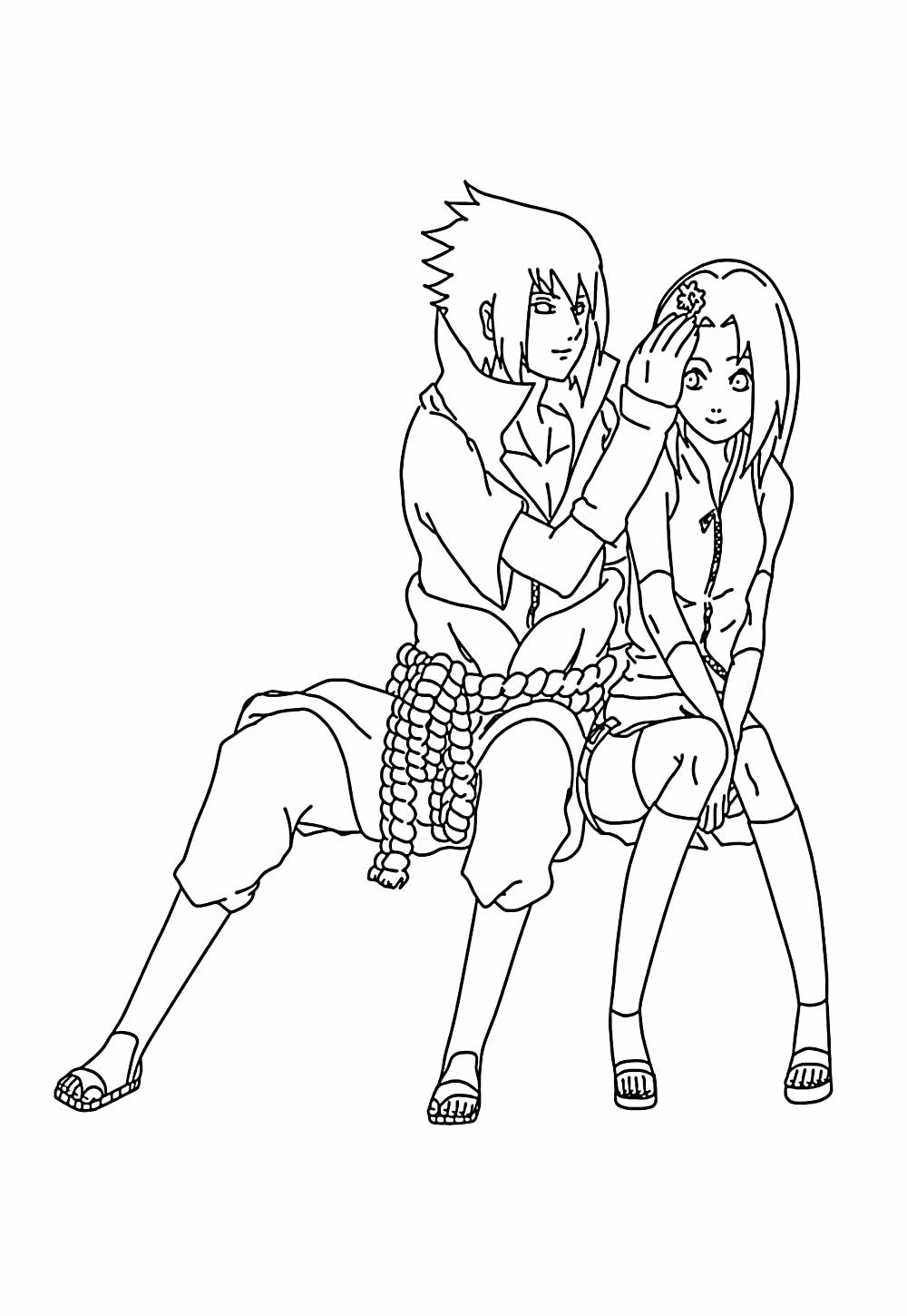 Desenho de Sasuke para pintar
