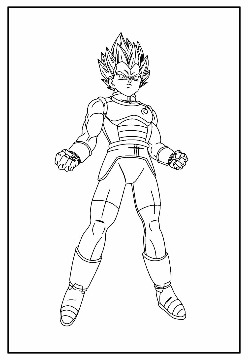 Desenho e Imagem Vegeta Aviso para Colorir e Imprimir Grátis para