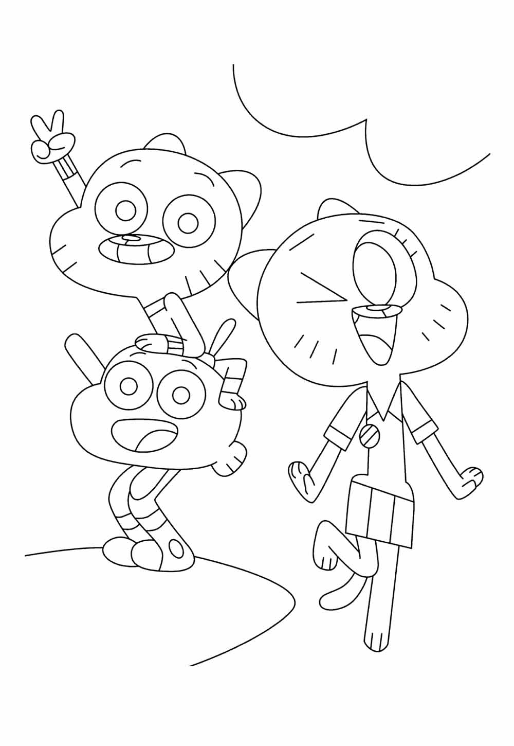 gumball e darwin desenho para colorir