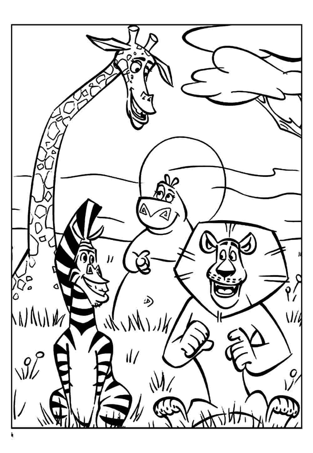 Desenhos de Madagascar para colorir