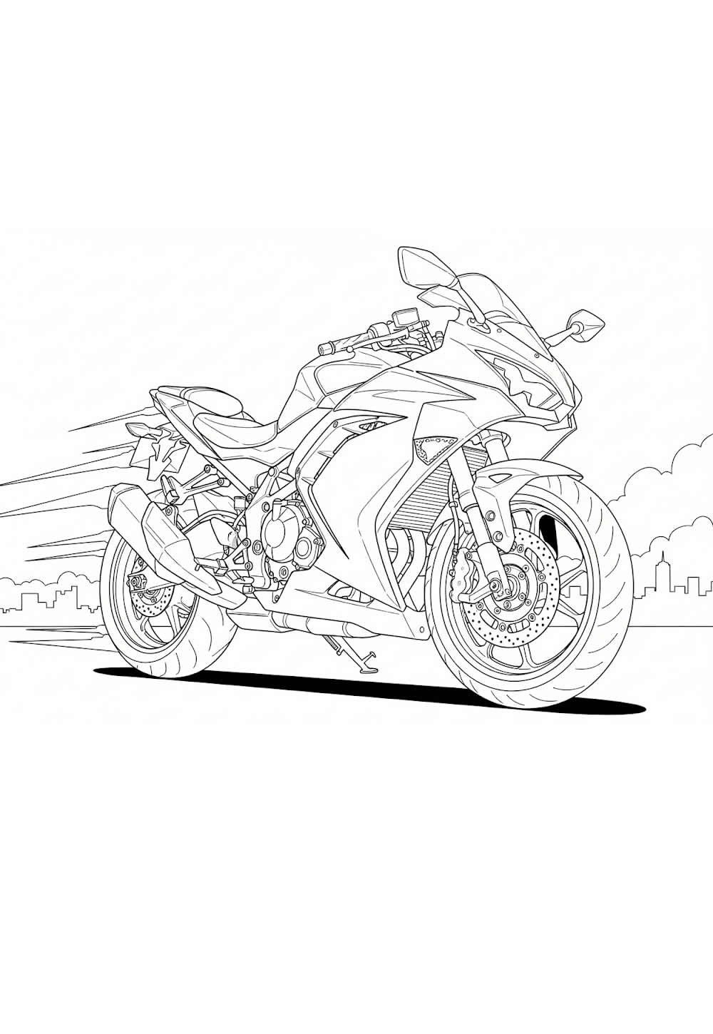 Desenho de Moto para colorir