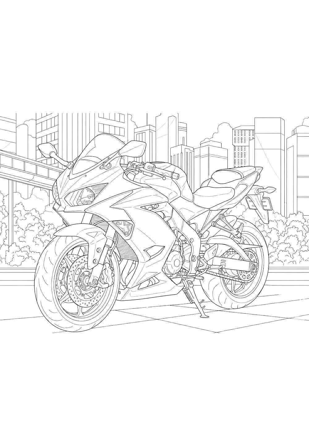 Desenho Moto Ninja Colorir