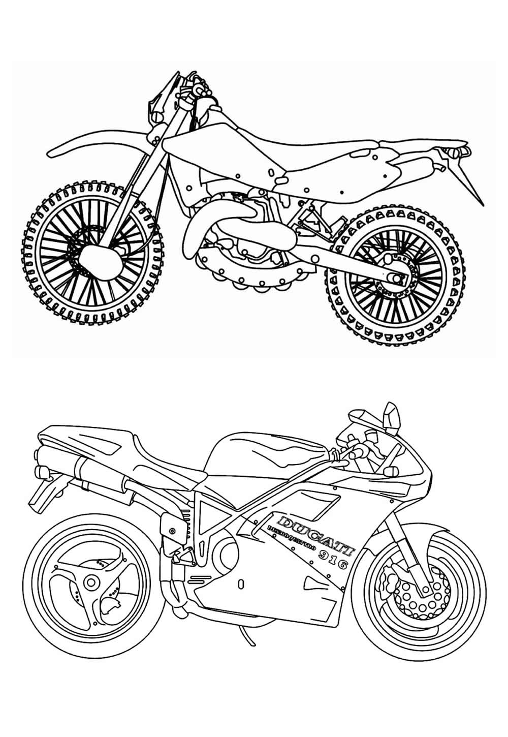 Desenho de Motos para colorir