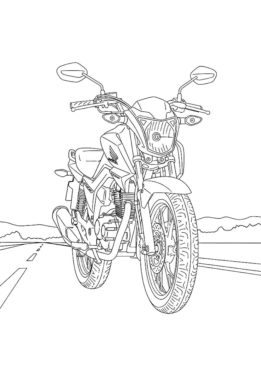 Desenho de Moto para pintar