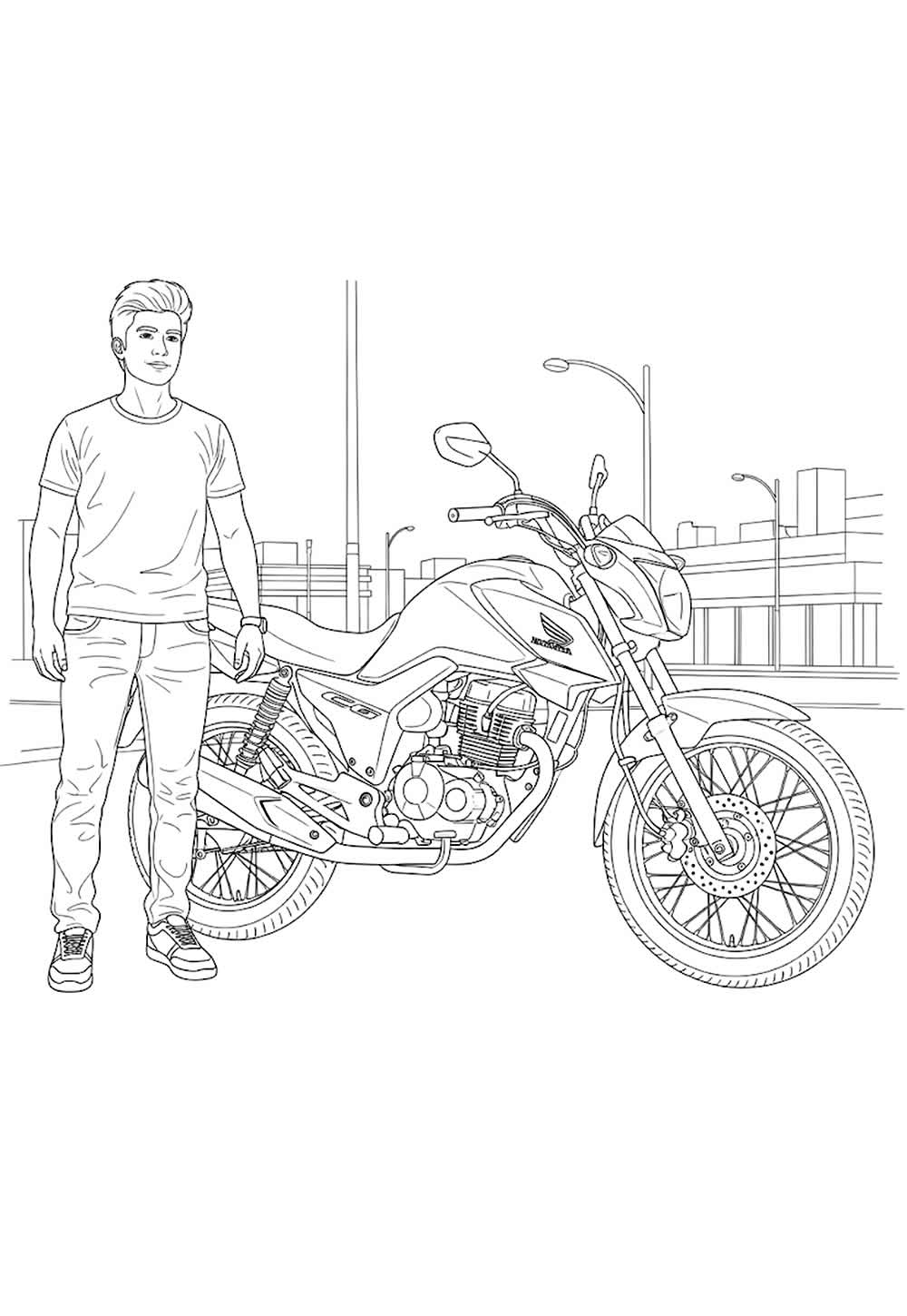 Desenho de Moto para colorir