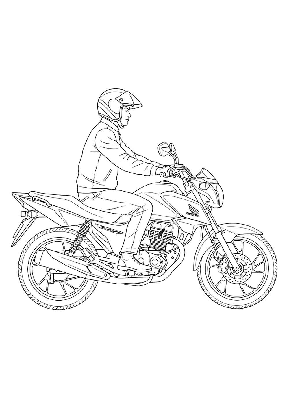 Desenho de Moto para imprimir