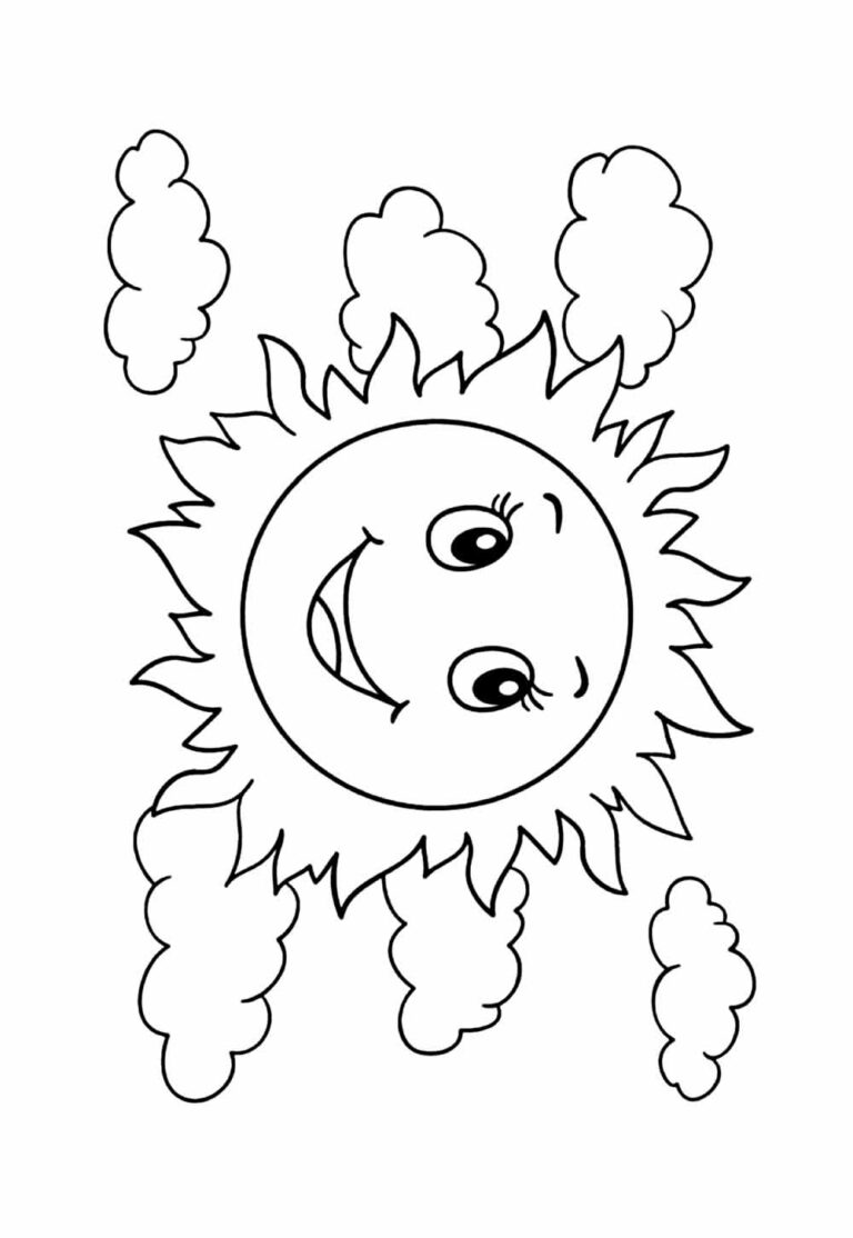 Desenhos de Sol para colorir - Bora Colorir