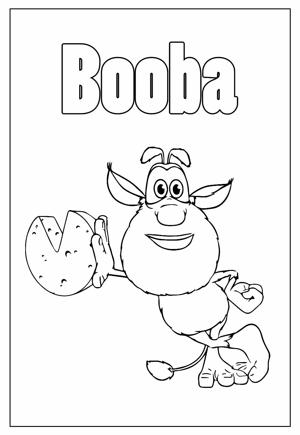 Desenho Educativo de Booba para colorir e pintar