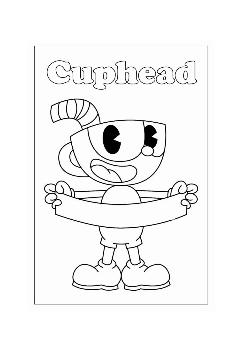 Desenho de Cuphead para pintar