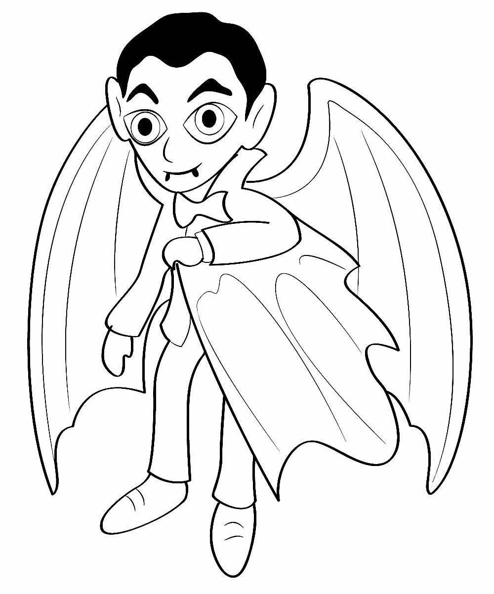 Desenho de Drácula para colorir