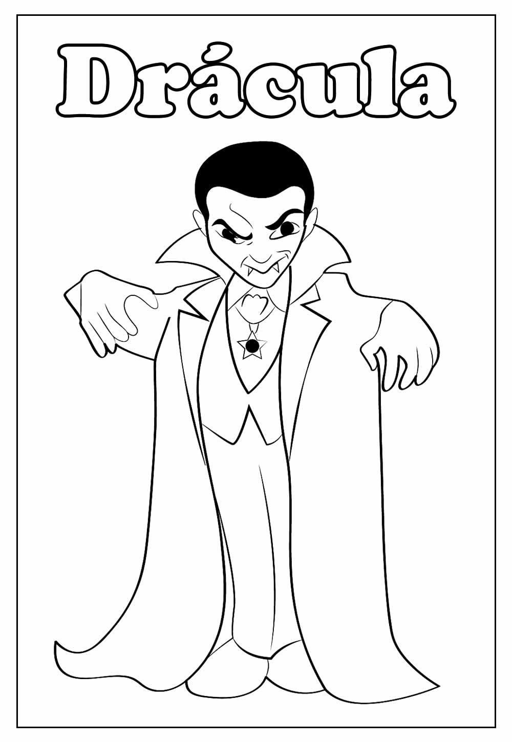 Desenho Educativo de Drácula para colorir