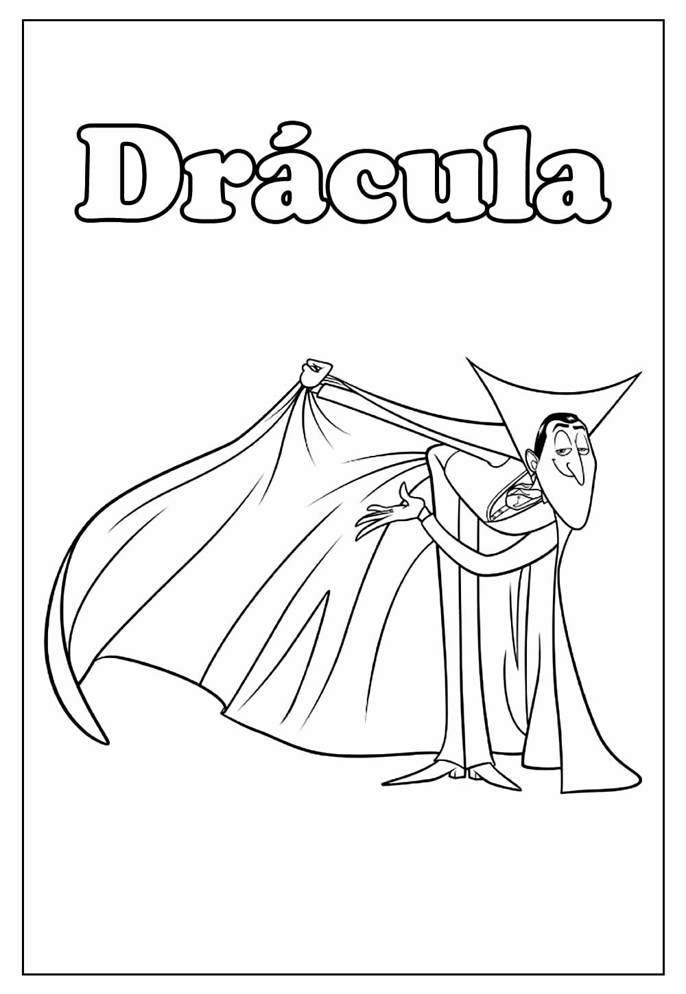 Desenho de Drácula para colorir