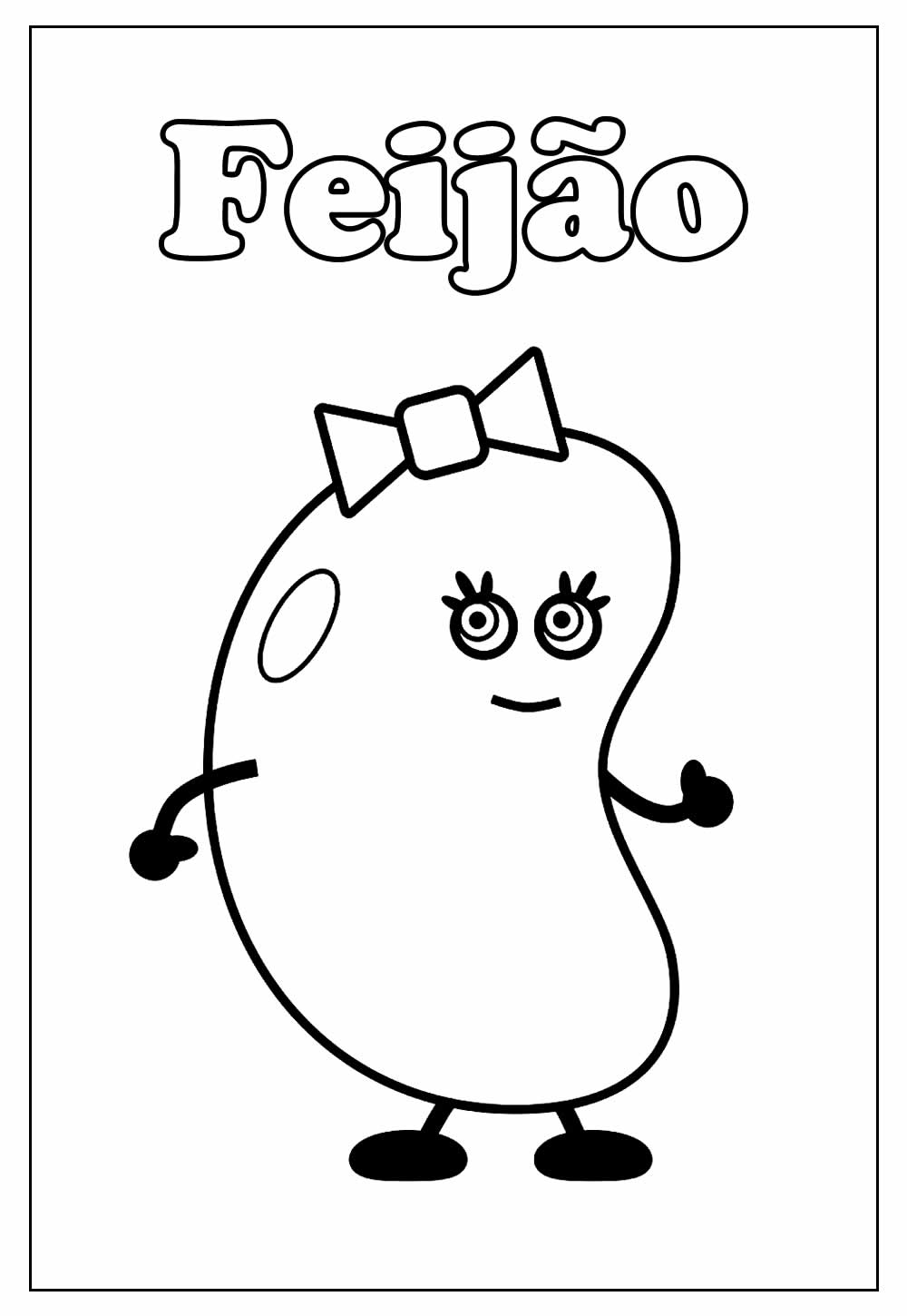 Desenho Educativo de Feijão