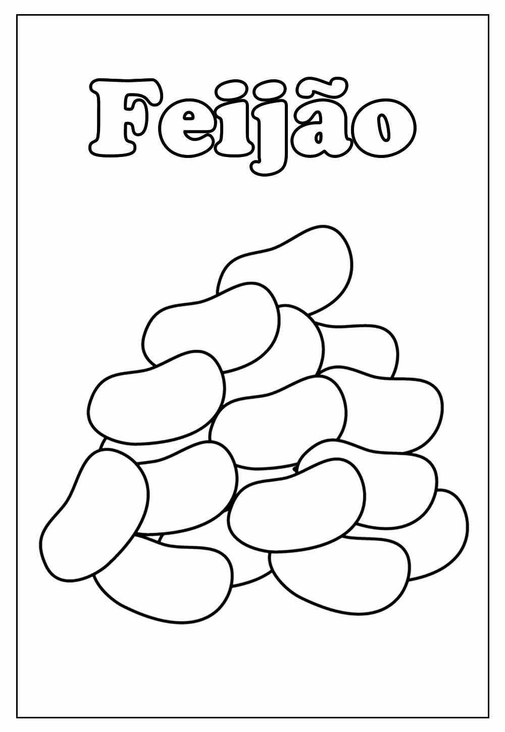 Desenho de Feijão para colorir