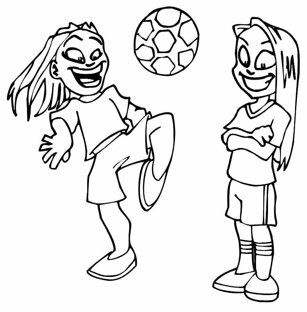 Desenho de Futebol - Meninas Jogando Bola
