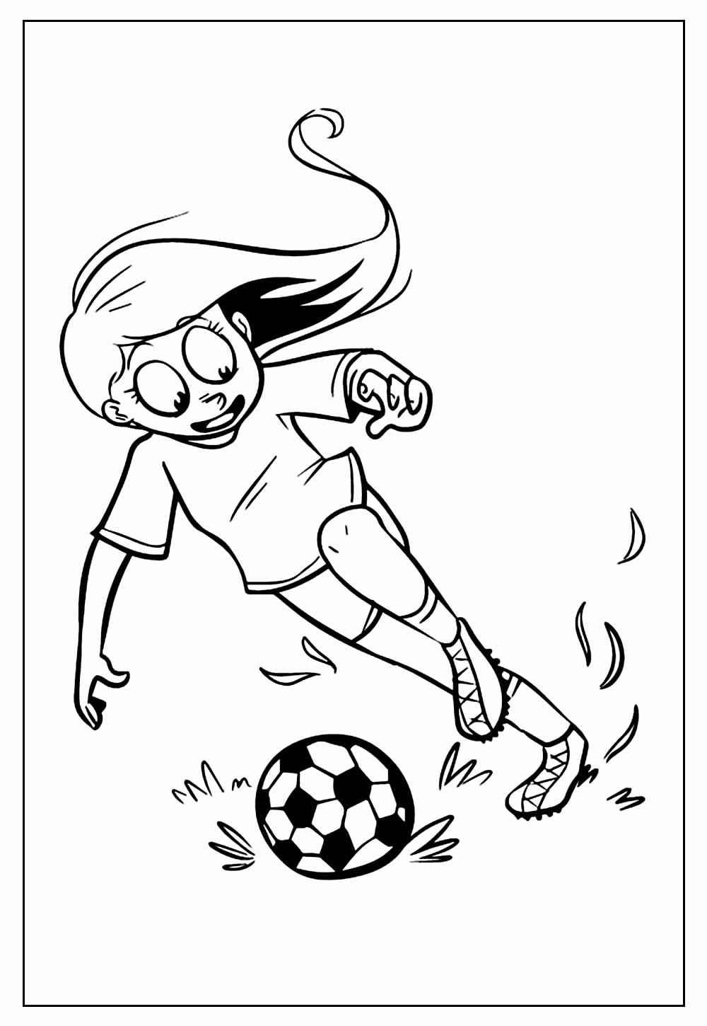 Desenho da Copa do Mundo de Futebol Feminino para colorir