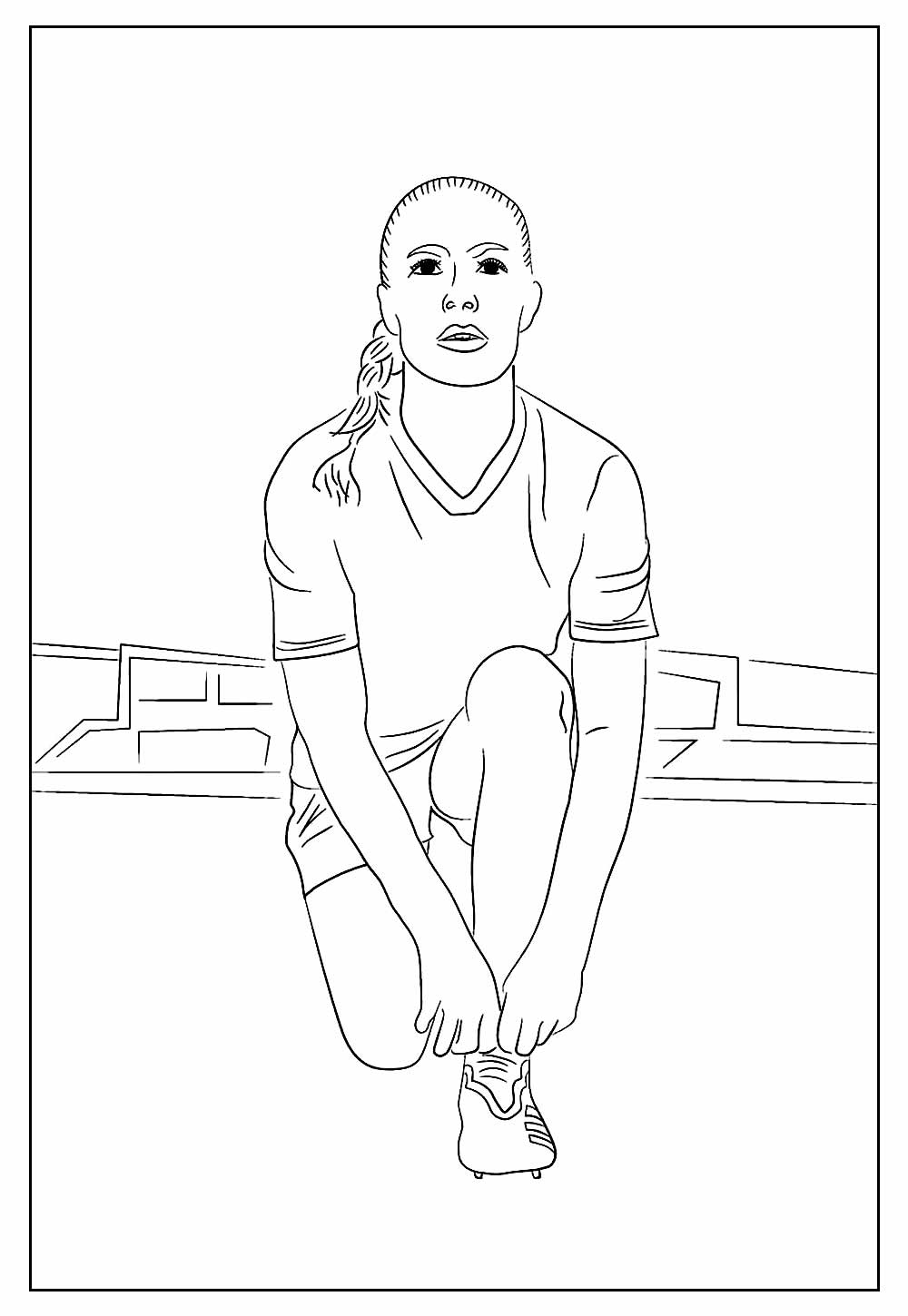 Desenho de Jogadora de Futebol