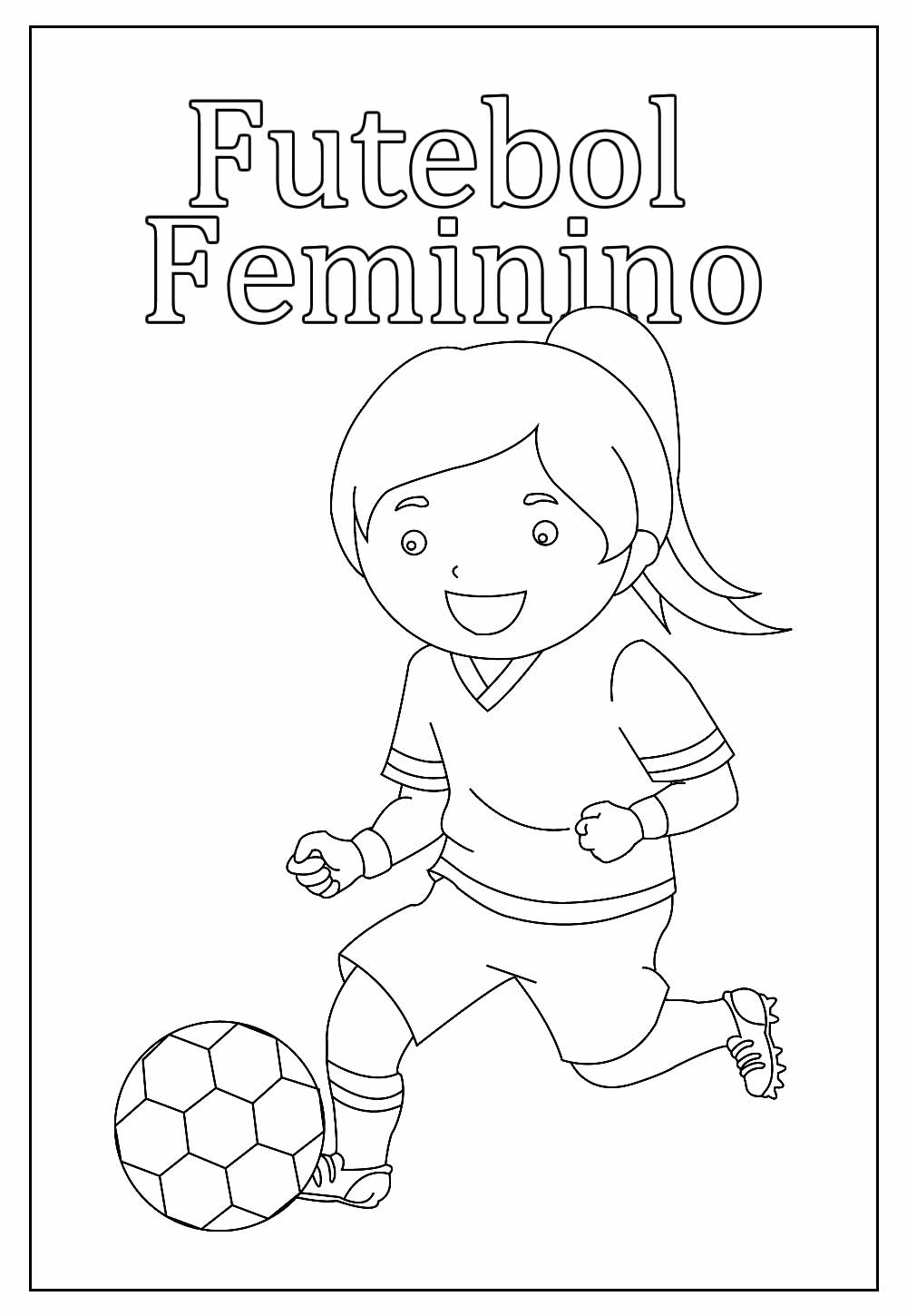 Desenho de Futebol Feminino para colorir