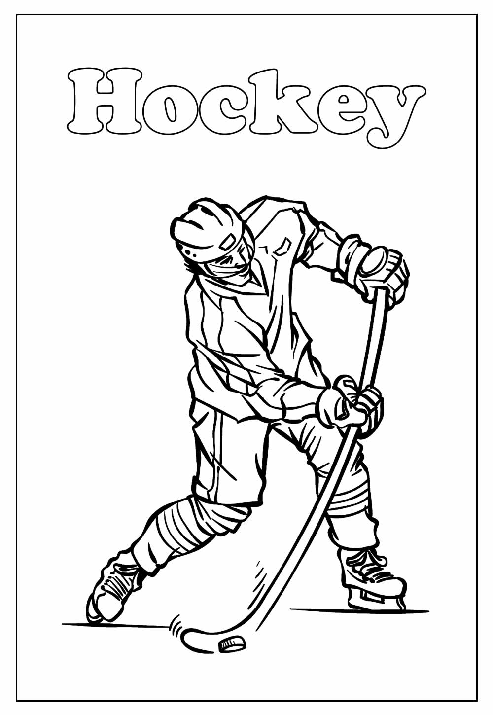 Desenho Educativo de Hockey para colorir