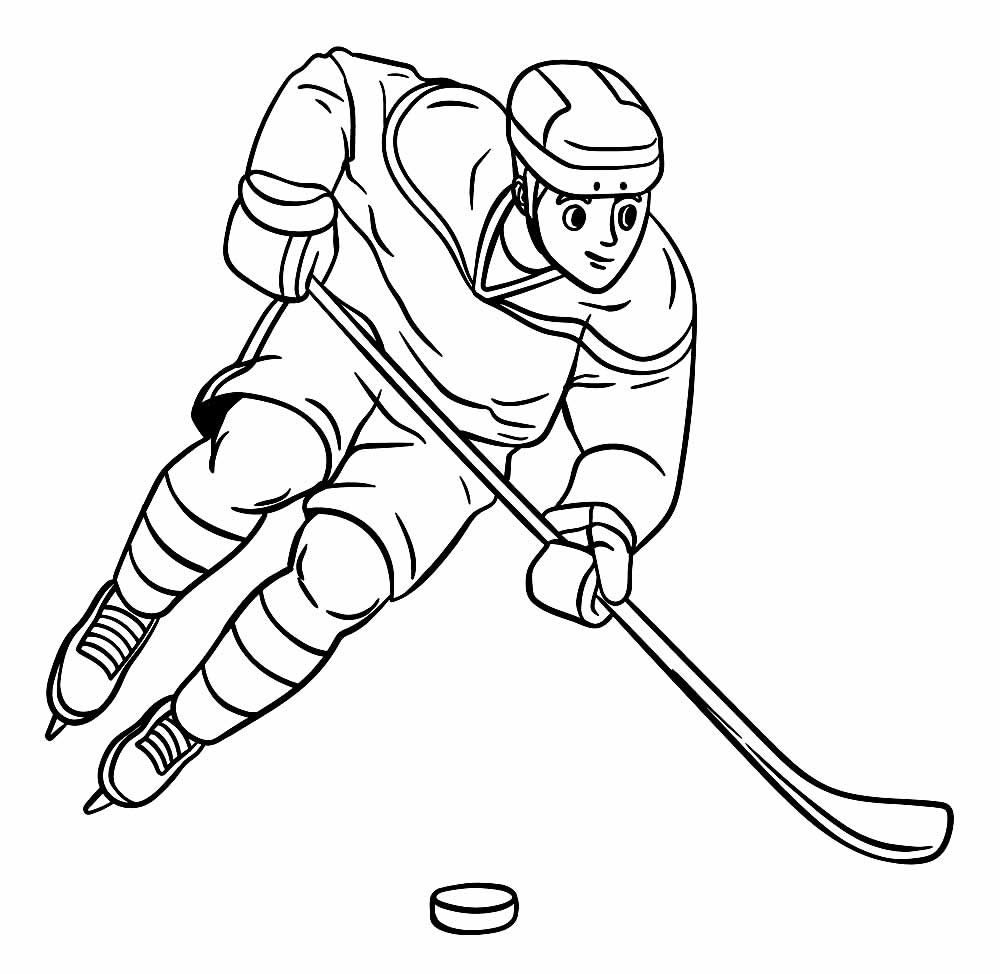 Desenho de Jogador Hockey para colorir