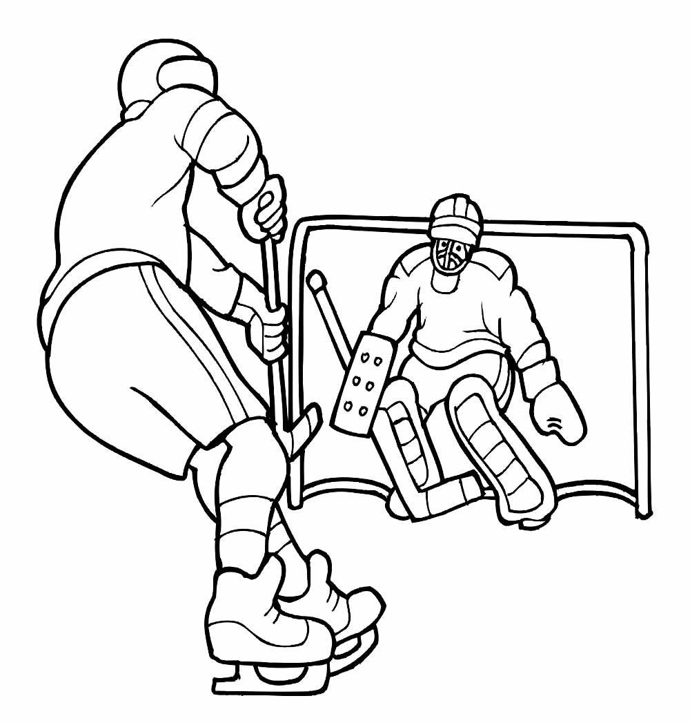 Desenhos de Hockey para imprimir e colorir