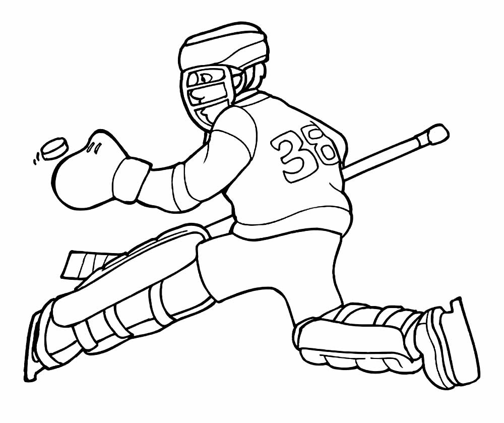 Desenho Hockey Pintar e Colorir