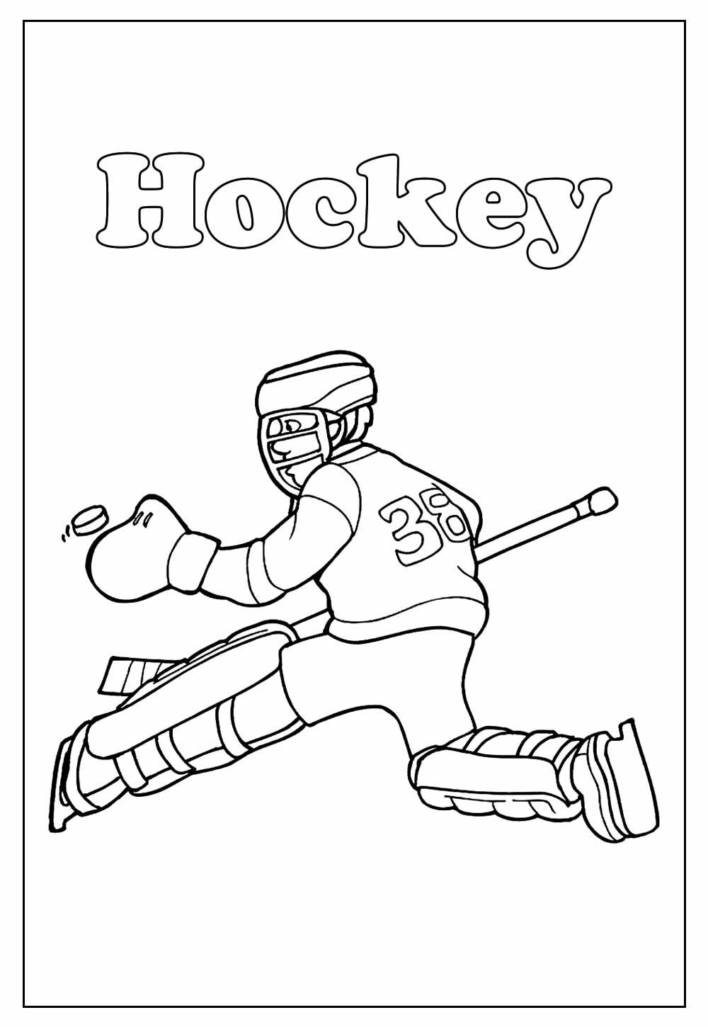 Desenho de Hockey para pintar