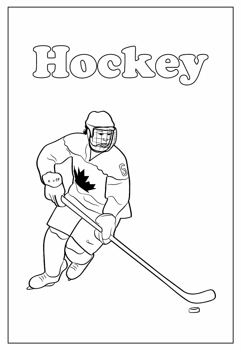 Desenho Educativo de Hockey para colorir