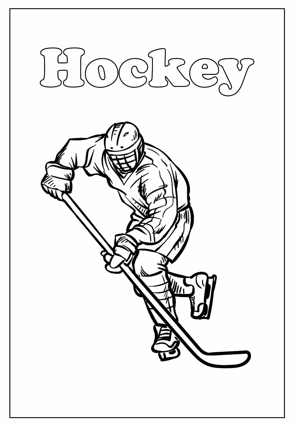 Desenho Educativo de Hockey para colorir