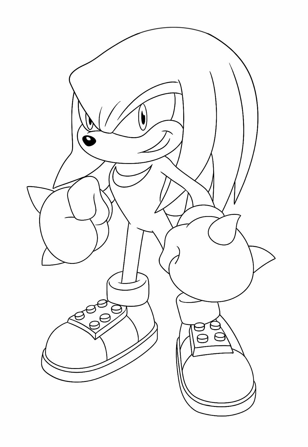 Desenho de Knuckles the Echidna para colorir