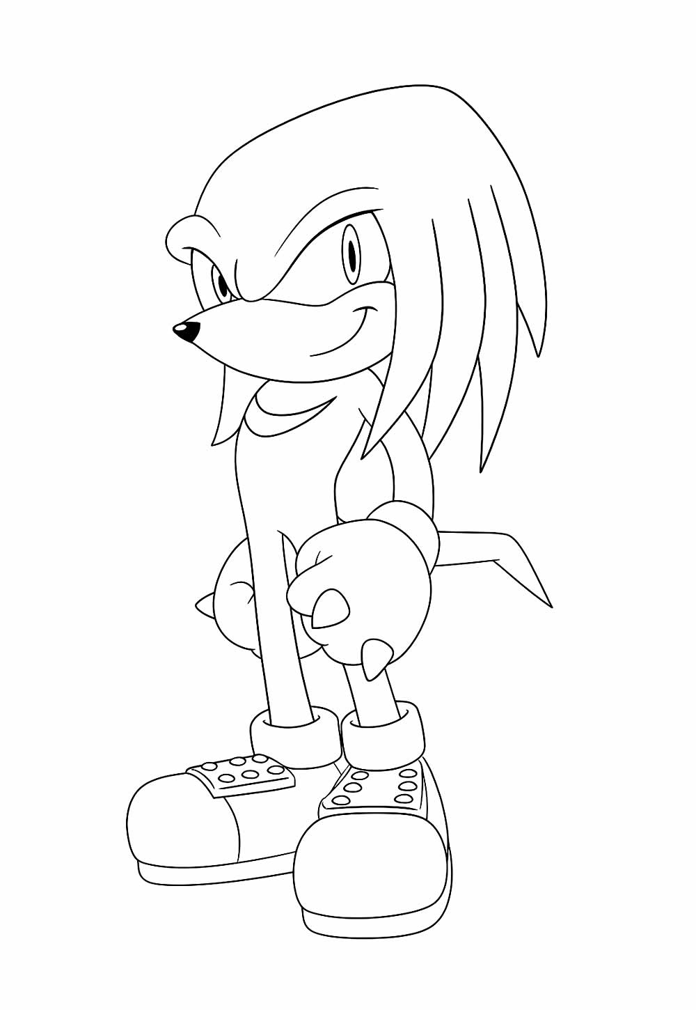 Desenho de Knuckles the Echidna para pintar