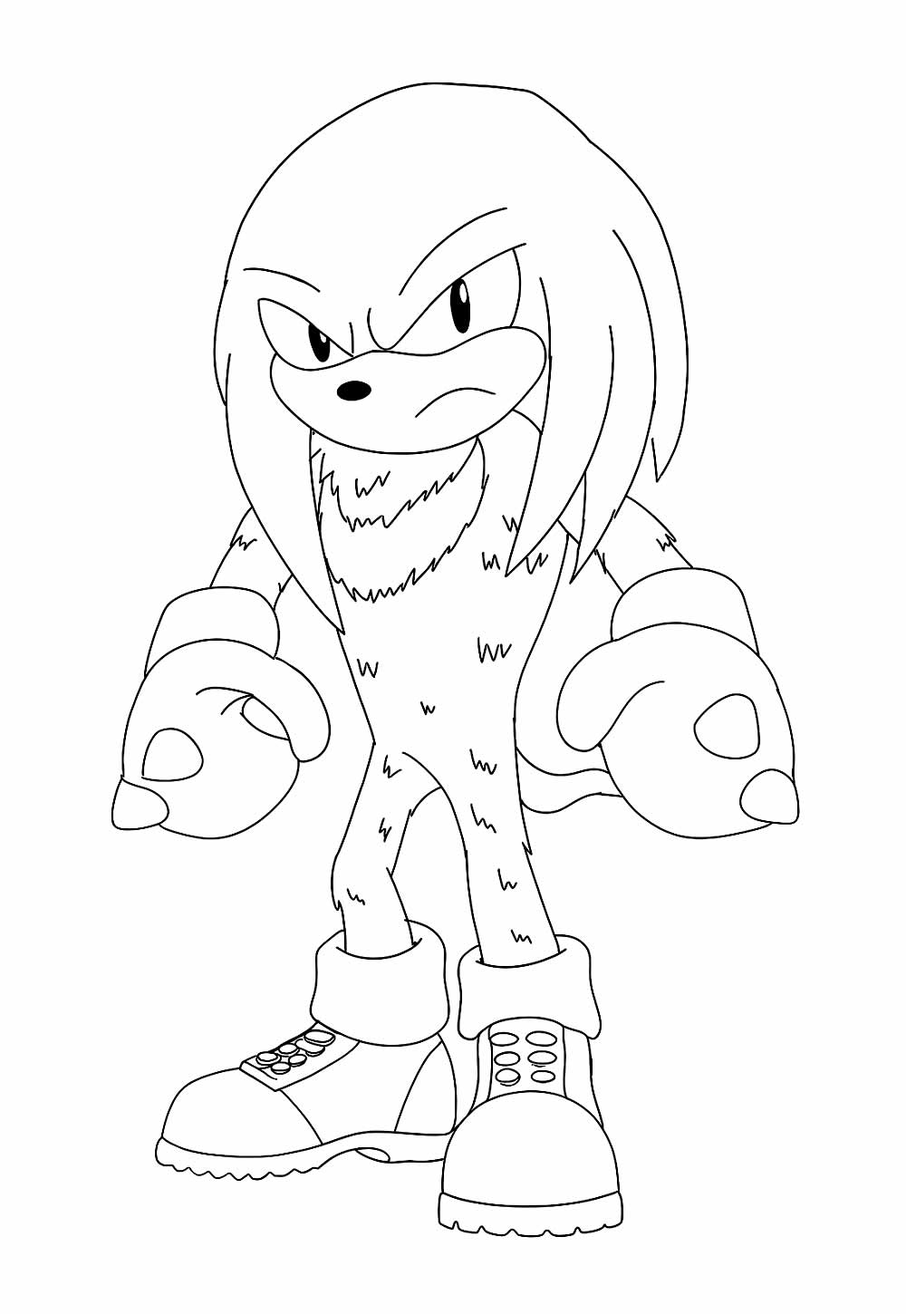 Desenho de Knuckles the Echidna para colorir