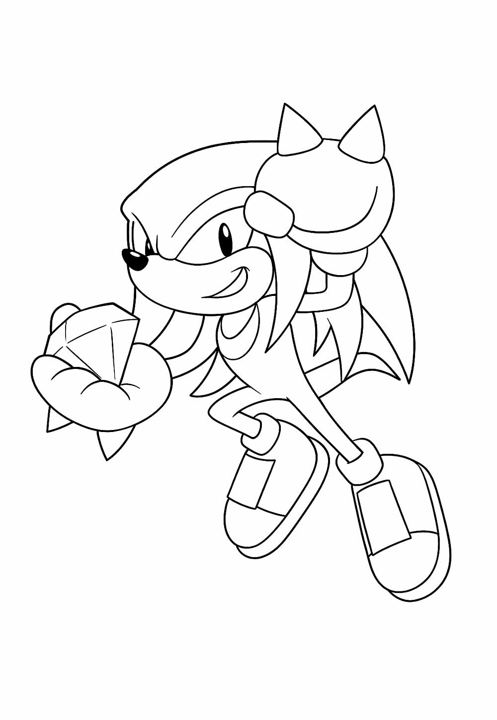 Desenho de Knuckles the Echidna para pintar