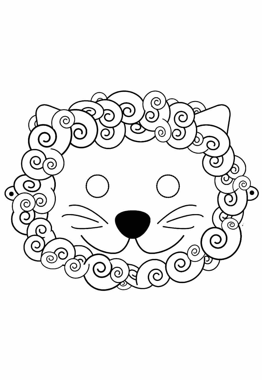 Desenho de Máscara de Leão para colorir