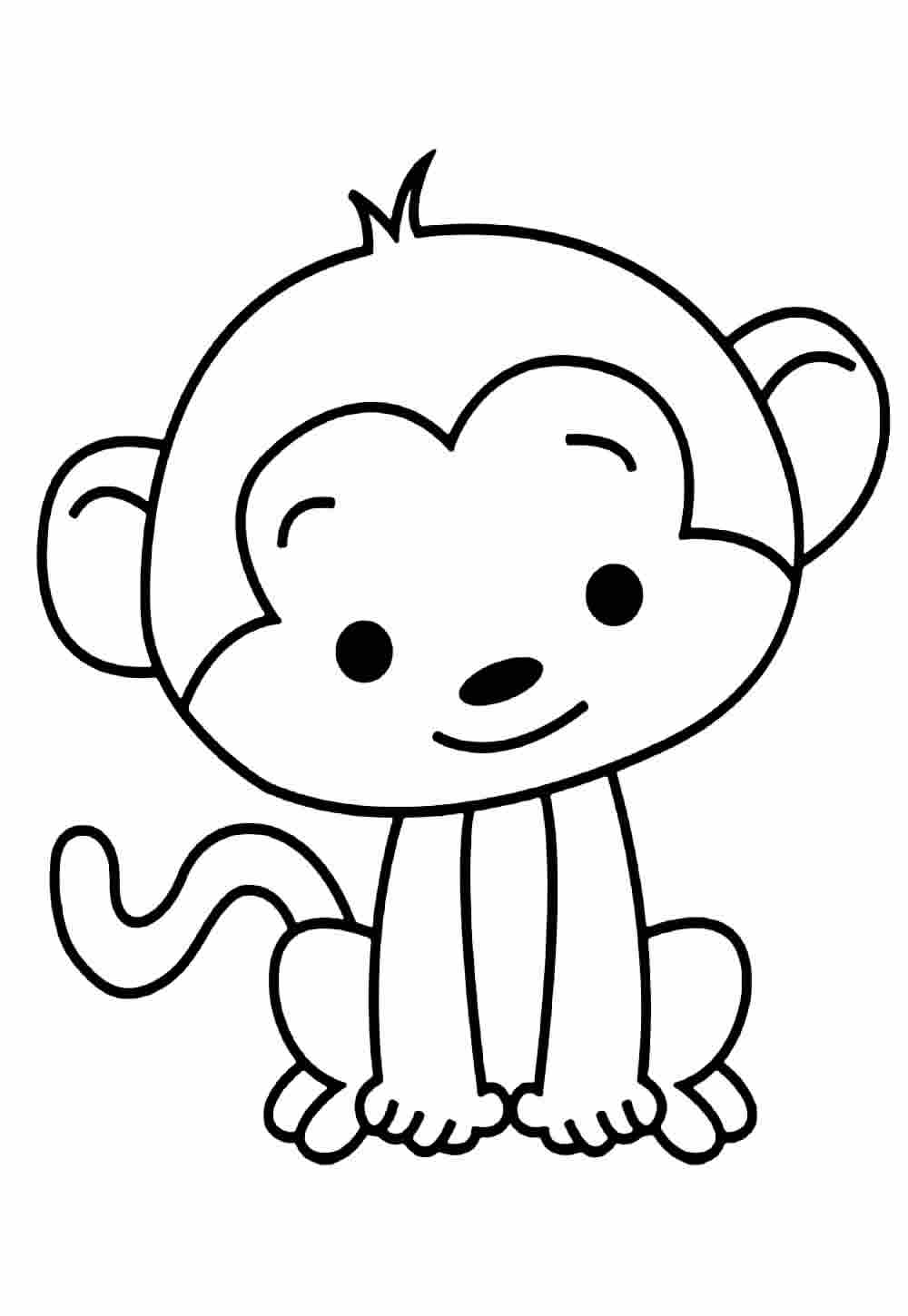 Desenho para pintar de Macaco