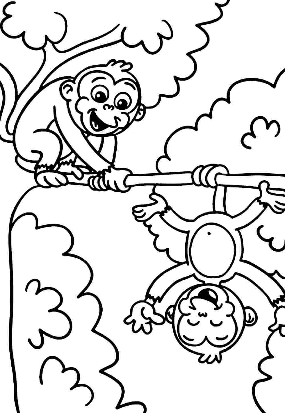 Desenho de Macacos para colorir